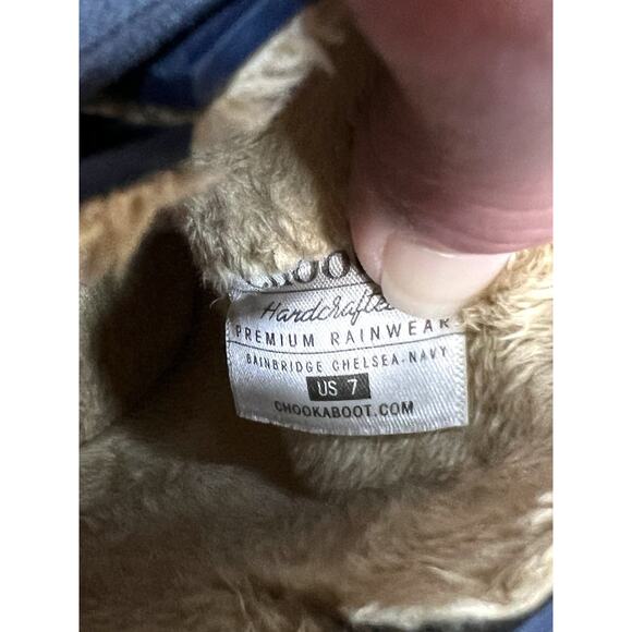 Chooka Bainbridge Navy Rubber Pull On Waterproof Chelsea Rain Boot Womens Size 7 - Picture 10 of 10